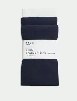 2 упаковки школьных колготок плотностью 100 денье Marks & Spencer, темно-синий