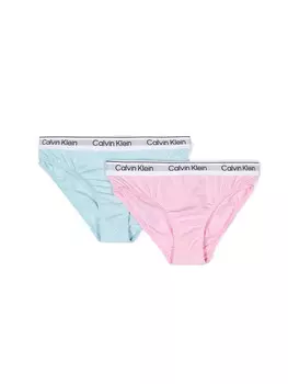 2 упаковки трусов slip per bambine 2 pezzi Calvin Klein, розовый
