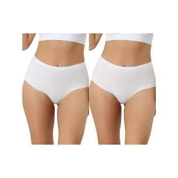 2 упаковки женского нижнего белья с высокой талией, шелковистые дышащие хипстерские эластичные трусы без следов ALLEGRA K, белый