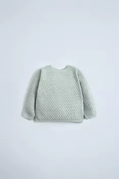 2-в-1 свитер-кардиган из шерстяной смеси ZARA, аквамарин