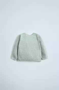 2-в-1 свитер-кардиган из шерстяной смеси ZARA, аквамарин