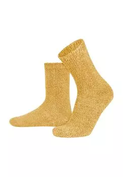 2 вязаных шерстяных носка из хлопка и овечьей шерсти normani, желтый