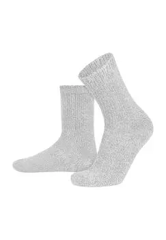 2 вязаных шерстяных носка из хлопка и овечьей шерсти normani, серый