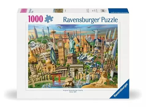 2D пазл, Знаменитые здания, 1000 деталей Ravensburger