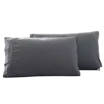 2шт King Queen стильные однотонные наволочки с поршнем для украшения спальни-темно-серый King Stuttg