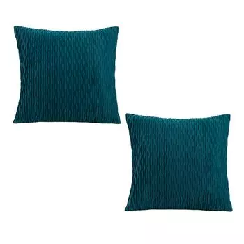 2шт наволочка декоративная салфетка гладкая тисненая морщинка пылезащитная плюшевая диванная подушка наволочка украшение дома - темно-зеленый Stuttg