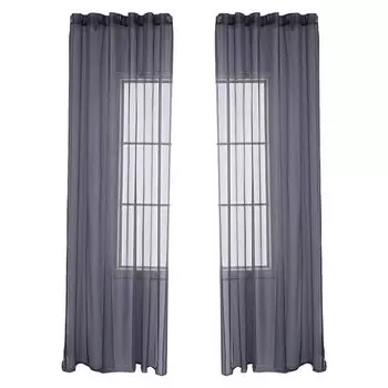 2шт оконная марля Простота установки Тонкая работа Широкое применение Изысканный долговечный декоративный полиэстер Терилен Тонкие оконные сетки Аксессуары для спальни Фиолетовый Stuttg, темно-серый