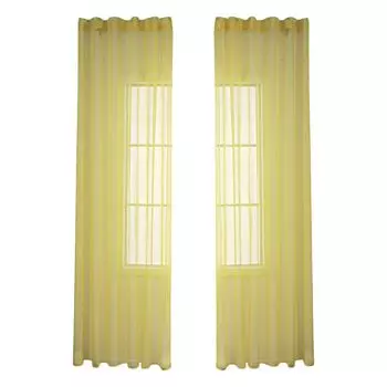 2шт оконная марля Простота установки Тонкая работа Широкое применение Изысканный долговечный декоративный полиэстер Терилен Тонкие оконные сетки Аксессуары для спальни Королевского синего цвета Stuttg, желтый