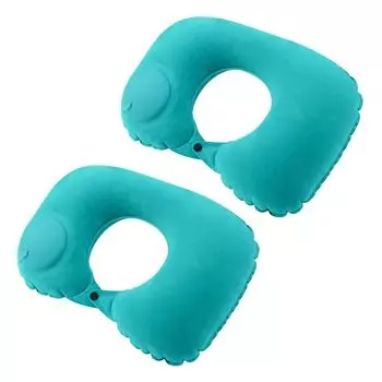 2шт Подушка для шеи U-образная надувная эргономичная пресс-детектор утечек-мятно-зеленый Stuttg
