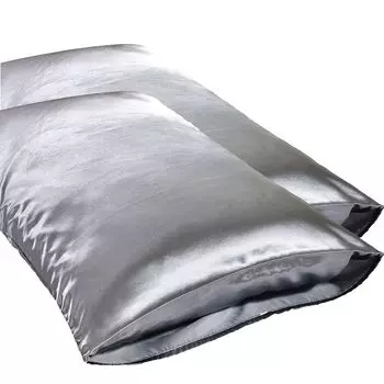 2шт простой однотонный стандартный чехол для подушки King Queen для спальни-серый стандарт Stuttg