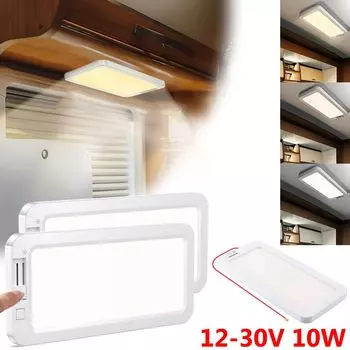 2x 12V светодиодное освещение салона автомобиля, потолочный светильник для дома на колесах с выключателем, 10W 96LEDs 3-цветная светодиодная лампа для освещения легкового грузовика-фургона Rosikey