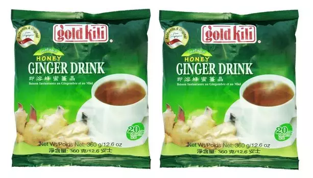 [2x 360 г] Большая упаковка имбирного напитка Gold Kili | всего 40 порций по 18 г каждая Имбирный напиток
