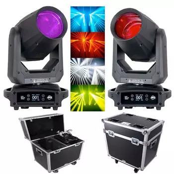 2X ADJ Vizi Beam 12RX Beam Moving Head 260 Вт Philips Platinum Lamp с корпусом ProX American DJ 2X ADJ Vizi Beam 12RX Beam Moving Head 260W Lamp W/ ProX Case