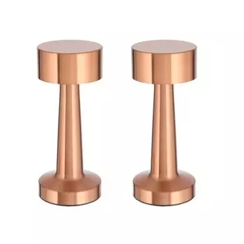 2x настольная лампа с металлическими батарейками, медь, с сенсорной функцией, 3 оттенка белого, USB-прикроватная лампа, перезаряжаемая, регулируемая яркость, настольная лампа с регулируемой яркостью HAC24