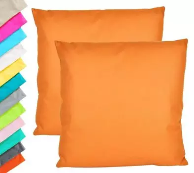 2x подушка для отдыха на открытом воздухе, набор декоративных подушек 45x45 см, включая водонепроницаемую подушку для сиденья с наполнителем, садовый стул с эффектом лотоса, цвет: розовый Jack, оранжевый