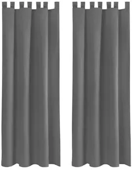 2x шторы на петлях (антрацит), размер: 140х245см. Bestlivings, серый