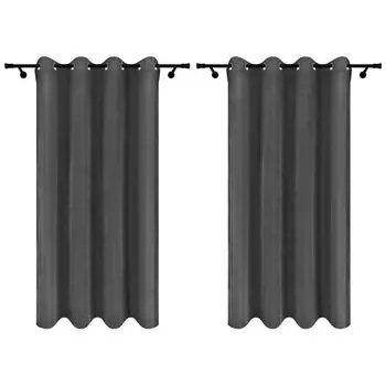 2x шторы на петлях (бирюзовые), размер: 140х145см. Voppi, серый