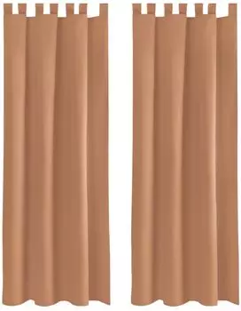 2x шторы на петлях (коричневые), размер: 140х225см. Bestlivings, коричневый