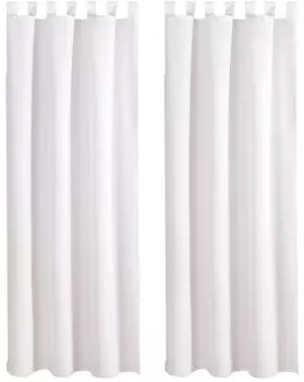 2x шторы с рюшами, универсальная лента, шторная лента, блэкаут, непрозрачная, 140 (Ш) x 245 (Д), белая, 2 шт. в упаковке Bestlivings, белый