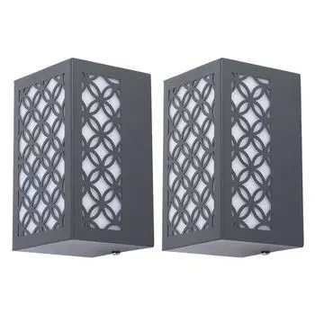 2x светодиодный настенный светильник, ALU, антрацит, узор, H 15 см, PADUA etc-shop, серый