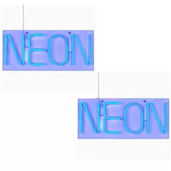 2x светодиодный настенный светильник, силикон, неон, синий, USB, L 45 см etc-shop, белый