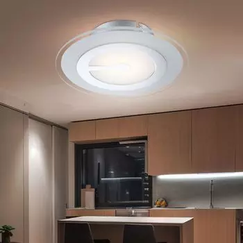 2x светодиодный потолочный светильник, хром, стекло, D 23 см Globo Lighting, белый
