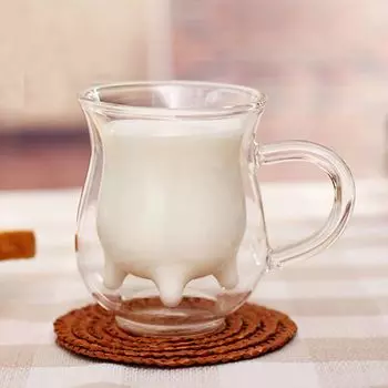 300 мл прозрачная стеклянная чашка с двойными стенками для молока, кофе, сока, воды, термостойкая стеклянная чашка Hameb
