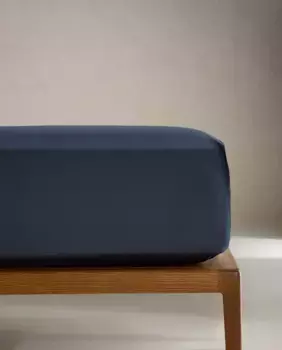 (300 нитей) простынь на подкладке из хлопкового перкаля Zara Home, цвет Ocean Blue