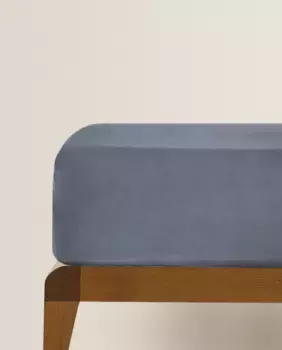 (300 нитей) простынь на подкладке из хлопкового перкаля Zara Home, тауп-коричневый