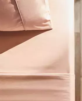 (300 нитей) простынь на подкладке из хлопкового перкаля Zara Home, розовый