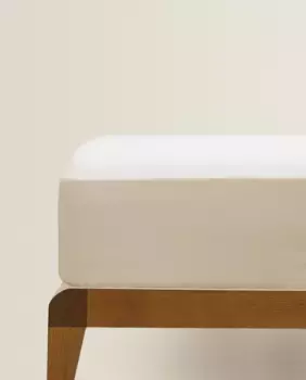(300 нитей) простынь на подкладке из хлопкового перкаля Zara Home, экрю