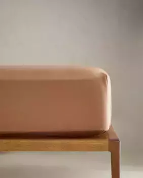 (300 нитей) простынь на подкладке из хлопкового перкаля Zara Home, тауп-коричневый