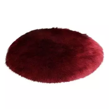 30/35/40/45 см, круглый простой пушистый ковер, ковер, коврик для спальни, украшение для общежития, бордовый, размеры: 35 см Stuttg, красный