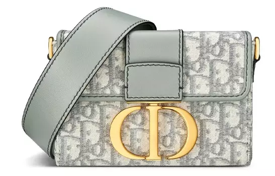 30 Montaigne Collection Jacquard With Leather Bag, сумка через плечо, женская серая сумка DIOR