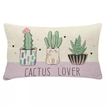 30 см x 50 см наволочка моющаяся многоцелевая полиэстеровая наволочка с принтом кактуса для повседневной жизни-15 Stuttg