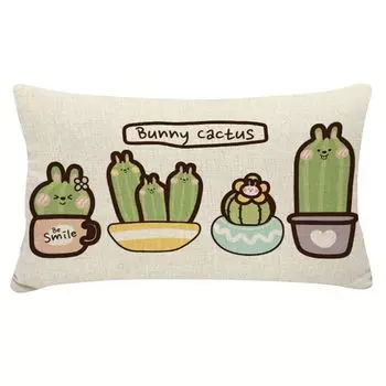 30 см x 50 см наволочка моющаяся многоцелевая полиэстеровая наволочка с принтом кактуса для повседневной жизни-4 Stuttg