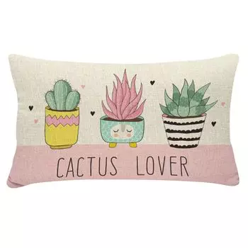 30 см x 50 см наволочка моющаяся многоцелевая полиэстеровая наволочка с принтом кактуса для повседневной жизни-16 Stuttg