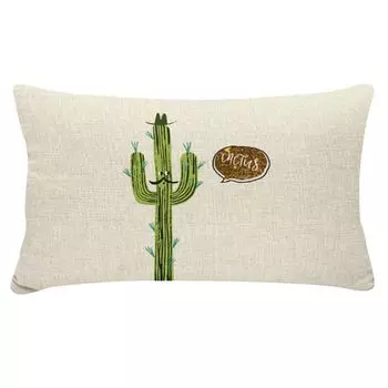 30 см x 50 см наволочка моющаяся многоцелевая полиэстеровая наволочка с принтом кактуса для повседневной жизни-10 Stuttg