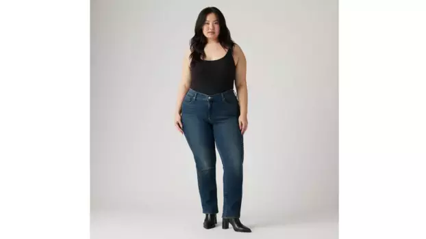 314 моделирующие прямые женские джинсы (большие размеры) Levi's, цвет Zealous Blue - Dark Wash