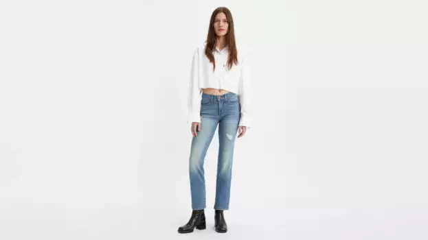 314 моделирующие прямые женские джинсы Levi's, цвет Show Up Right - Medium Wash