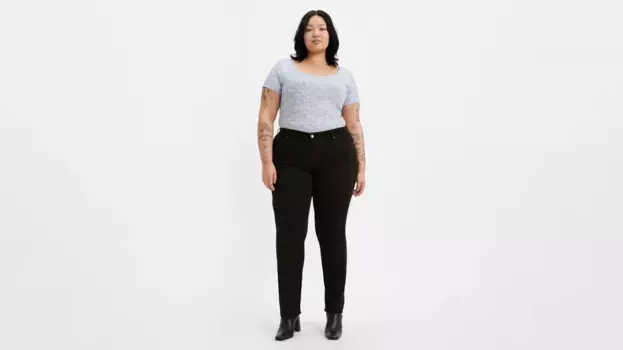 314 моделирующие женские джинсы прямого кроя (большие размеры) Levi's, черный