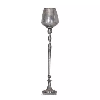 32,5-дюймовый антикварный серебряный высокий стеклянный подсвечник Keavy со светоотражающим эффектом