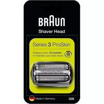 32B Series 3 Сменный кассетный картридж с сеткой для электробритвы, черный, Braun