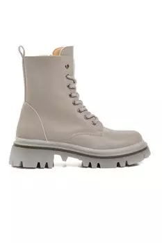 332086 Серые женские ботинки с флисовой подкладкой Ayakmod