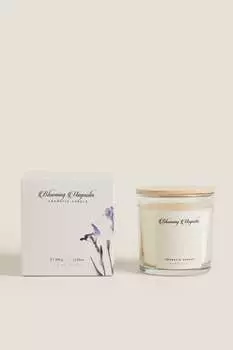 (350 г) ароматическая свеча "цветущая магнолия" Zara, черный / экрю