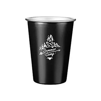 350 мл кофейная чашка, термостойкая большая емкость, обработка краски, нержавеющая сталь, кружка для кемпинга, молока, пива, уличные аксессуары-черный D Hameb