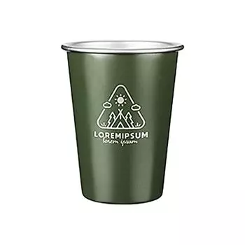 350 мл кофейная чашка, термостойкая большая емкость, обработка краски, нержавеющая сталь, кружка для молока, пива, уличные аксессуары, армейский зеленый C Hameb