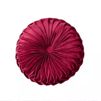35 см плиссированная круглая форма напольная подушка для талии домашняя кровать диван декор декор-винно-красный Stuttg