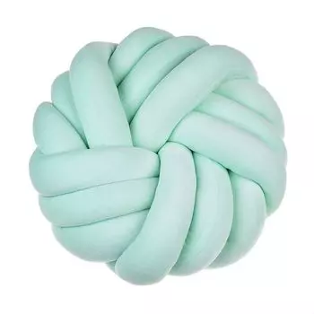 35 см шар декоративная подушка Подушка с узлом Подушка Скандинавская простота Креативность Ручное плетение Подушка с завязками Круглая, светло-голубая DQQ
