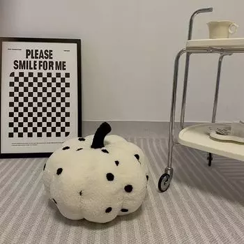 360Home Креативная подушка в форме тыквы, черный, белый цвет, 28 см